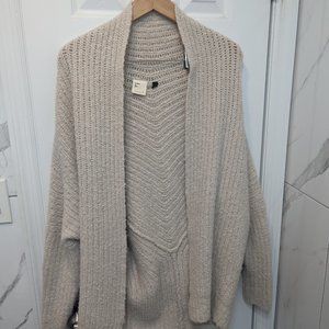 Anthropologie Sleeping On Snow Merino Wool Alpaca Knit Cardigan Cream XS